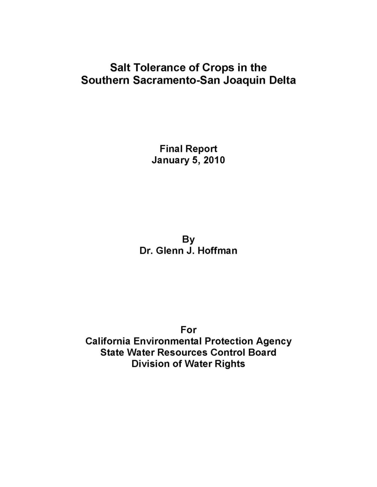 Salt Tolerance of Crops in the Southern Sacramento-San Joaquin Delta