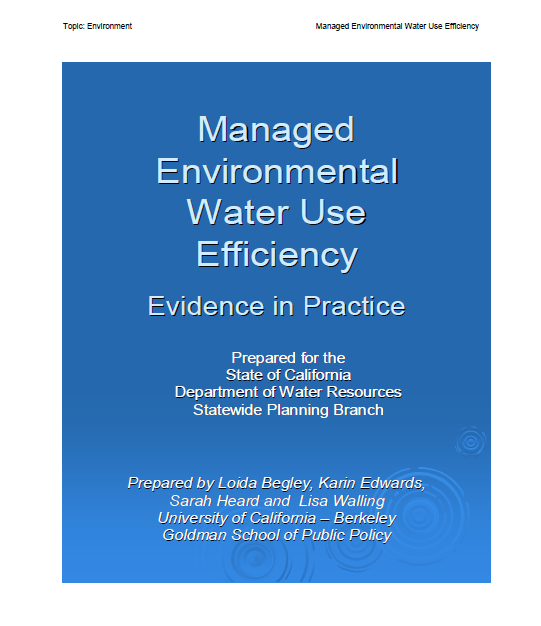 Managed Environmental Water Use Efficiency Evidence in Practice