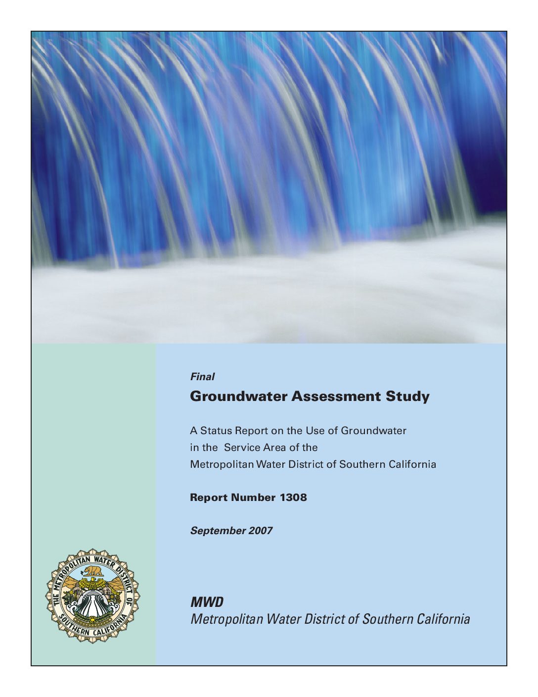 Final Groundwater Assessment Study A Status Report on the Use of Groundwater in the Service
