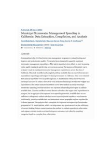 Municipal Stormwater Management Spending in California: Data Extraction, Compilation, and Analysis