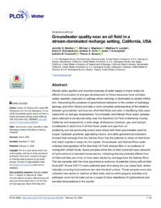 Groundwater quality near an oil field in a stream-dominated recharge setting, California, USA