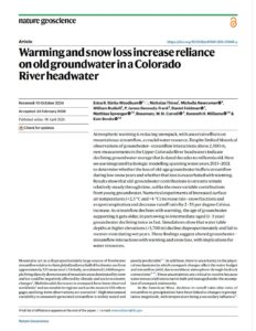 Warming and snow loss increase reliance on old groundwater in a Colorado River headwater
