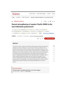 Recent strengthening of eastern Pacific ENSO in the last millennium paleorecord